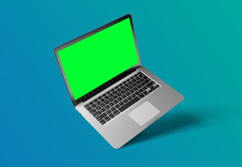 Mock up of a computer isolated on a background with shadow