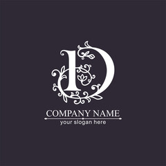Premium Vector D logo. Monnogram, lettering. Personal logo or sign for branding an elite company. Vector design.
