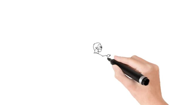 Plastic machine operator computer drawing whiteboard animation of job position