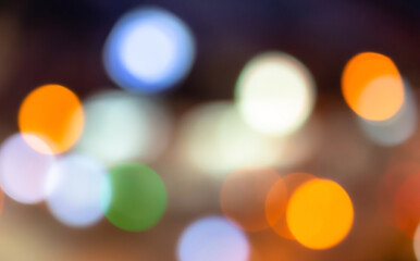 abstract background, soft and blurry bokeh light background, orange white blue and green light with blur wallpaper