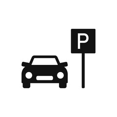 Template parking. Parking on white background. Web element. Vector stock illustration.