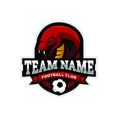 Cobra mascot for a football team logo. Vector illustration.