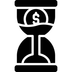 Coin in Hourglass icon, Bankruptcy related vector