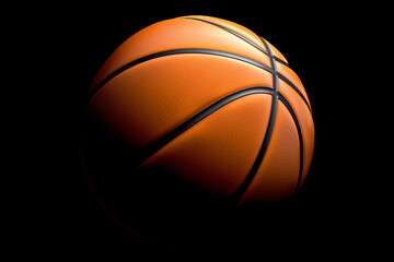 Obraz premium Basketball ball isolated on black background