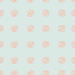 Seamless pattern with Abstract hand drawn Dotty Spot Polka background. Modern scandinavian geometric design with cute circle. Trendy soft colors. Kids textile print, wallpaper, wrapping paper.