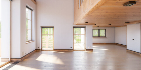 Contemporary Architecture of an Interior - panoramic 3d visualization