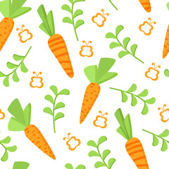 Colorful carrot seamless pattern. Isolated on white background