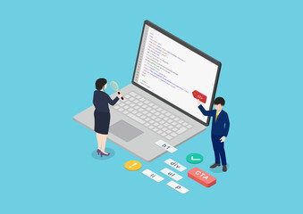 コーディング・プログラミング・マークアップのイラスト素材