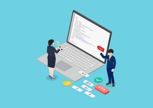 コーディング・プログラミング・マークアップのイラスト素材