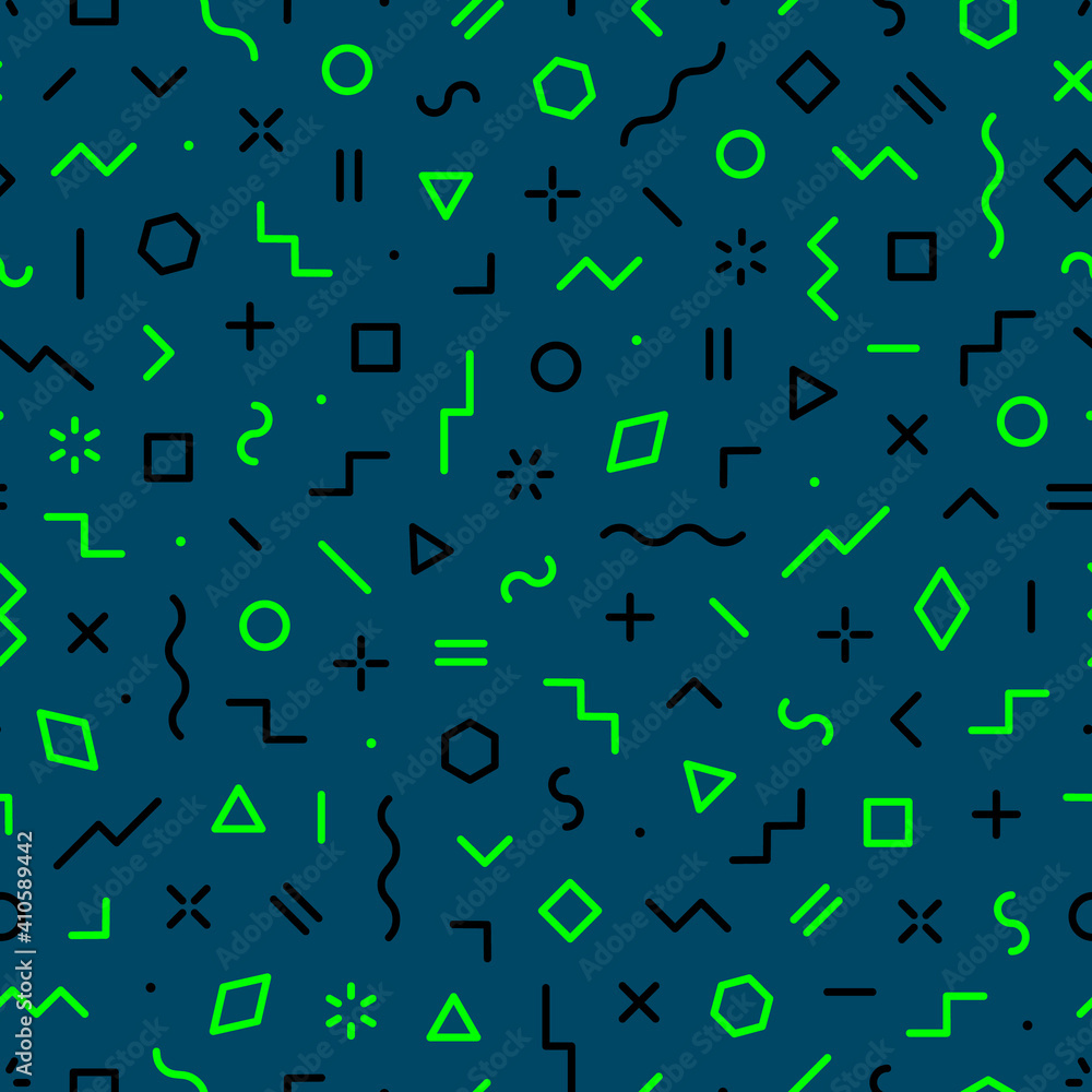 Poster geometric pattern. abstract seamless pattern with school elements. hipster background. repeated funk