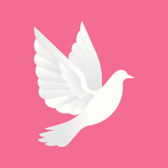 Fototapeta premium Dove logo icon Vector illustration. Abstract Flying dove logo elegant silhouette design vector flat design style. Dove logo, icon, symbol, emblem, template vector illustration design.