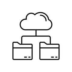 Data recovery line icon. Cloud Route outline style. Cloud computing symbol. Cloud folder vector illustration isolated on white background. EPS 10