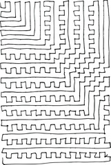 Abstract maze, labyrinth with entry and exit. Vector labyrinth. Manual labyrinth drawing. The game is a maze for fun.