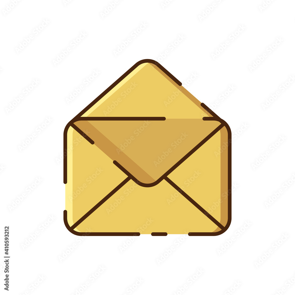 Poster e-mail open icon vector flat design isolated on white background