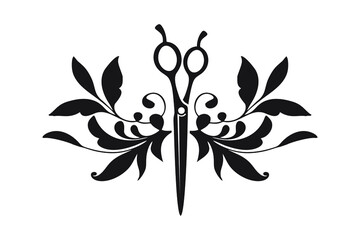 Hairdresser, Beauty salon logo. scissors sign vector illustration