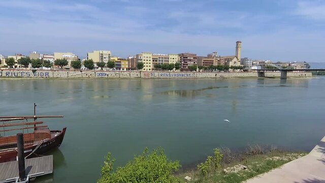 Landscape of the ebro river. Tortosa, Catalonia, Spain