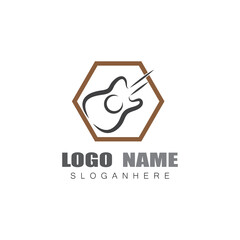 Guitar  Wave Logo Template vector symbol nature