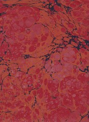 Marbled paper, paper marbling, red, orange, hot, fire, texture