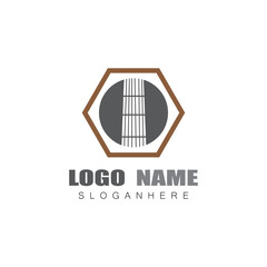Guitar  Wave Logo Template vector symbol nature