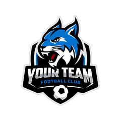 Lynx mascot for a football team logo. Vector illustration.