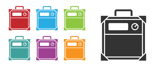 Black Guitar amplifier icon isolated on white background. Musical instrument. Set icons colorful. Vector.
