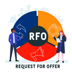 Flat design with people. RFO - Request For Offer acronym, business concept background.   Vector illustration for website banner, marketing materials, business presentation, online advertising.