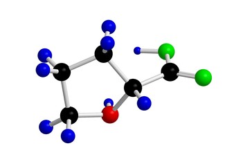 Obraz premium Molecular structure of proline