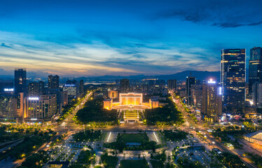 Naklejka na ściany i meble City night view of Huizhou City, Guangdong Province, China 