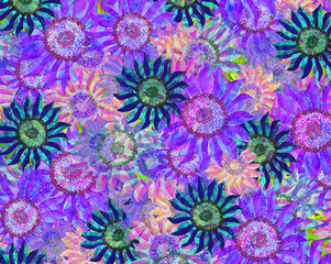 flowers watercolor artwork as background, colorful hand drawn illustration, creative artwork