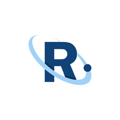 Initial R letter typography logo