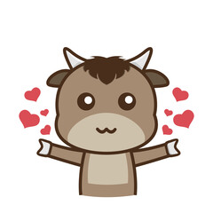 cute buffalo cartoon