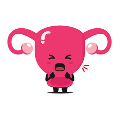 vector illustration of cute uterus cartoon