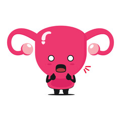 vector illustration of cute uterus cartoon