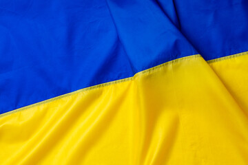 National flag of Ukraine fabric textile background