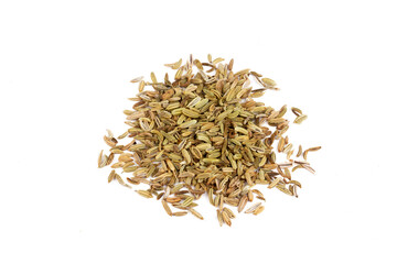 Dry fennel on a white background