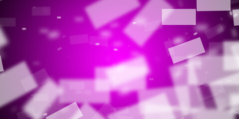 Abstract magenta background with flying rectangular shapes