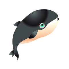 black shark cartoon model, vector cartoon design illustration, suitable for the design of t-shirts, pillows, card sheets, invitations, books, posters etc.