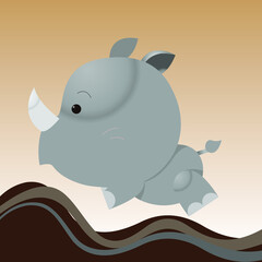 cute rhino cartoon