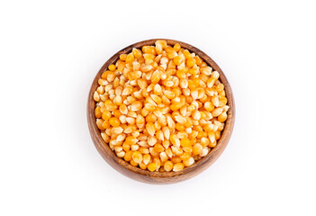 Dried corn on the white background