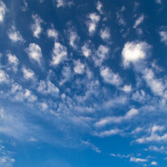 Blue sky background with clouds.