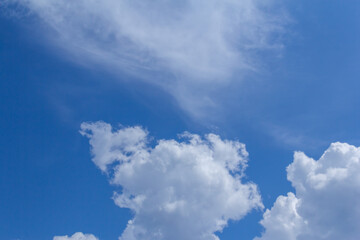 Blue sky background with clouds.
