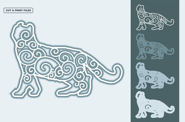 Animal Vector SVG 3D Layered, Eps 10