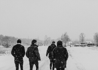 Winter rural band shoot