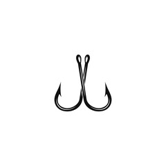 Fishing hook logo vector icon illustration