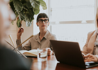 Businesswoman in an office meeting