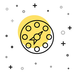 Black line Twister classic party game icon isolated on white background. Random dynamic shapes. Vector.