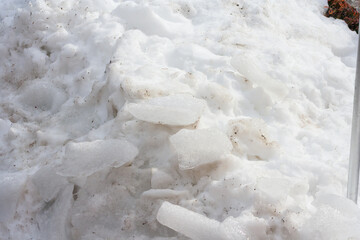 Fototapeta na wymiar Heavy and heavy snowfall. Weather alert. Winter of the century. Heap of white snows