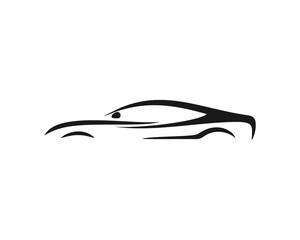 vector cars in black white logo design illustration