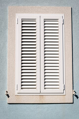 White window blinds, Veli Iz, Island of Iz, Dalmatia, Croatia