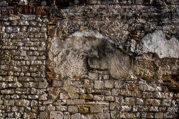 Textured wall in the Old town, Zadar, Dalmatia, Croatia